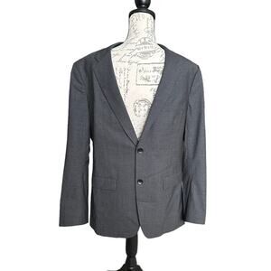 Theory Xylo-NP Blazer Charcoal Gray 2 Button Single Breasted 40R Stretch Wool